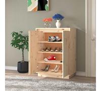 ATOMSTACK MAKER Zapatero de madera maciza de pino 60 x 35 x 80 cm - zapatero de madera blanca con gran espacio de almacenamiento para pasillo y entrada, montaje en pared, diseño escandinavo