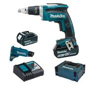 Atornillador Automático 18v Li-ion 5ah 5 X 25 A 55 Mm Makita - 2 Baterías 1 Cargador - En Caja - Dfs452tjx2