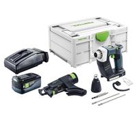Atornillador de construcción a batería Festool DWC 18-4500 Basic 18 V 14 Nm sin escobillas + 1 batería de 5,0 Ah + cargador + Systainer