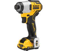 Atornillador de impacto a batería dewalt 12v brushless - 2 baterias - maletín tstak, pinza para cinturón, 2 baterías 2ah li-ion, cargador multi-voltaje xr - dcf801d2-qw
