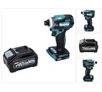 Atornillador de impacto a batería Makita TD 001 GM1 de 40 V, 220 Nm, 1/4", XGT sin escobillas + 1 batería de 4,0 Ah —sin cargador—