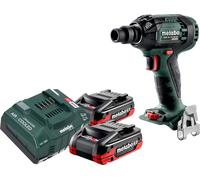 Atornillador de impacto a batería Metabo SSW 18 LTX 300 BL 18 V 300 Nm 1/2" sin escobillas + 2 baterías LiHDX de 4,0 Ah + cargador