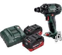 Atornillador de impacto a batería Metabo SSW 18 LTX 300 BL 18 V 300 Nm 1/2" sin escobillas + 2 baterías LiHD de 5,5 Ah + cargador