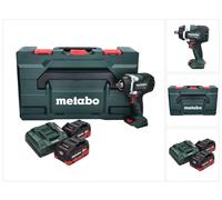 Atornillador de impacto a batería Metabo SSW 18 LTX 800 BL 18 V 800 Nm 1/2" ( 602403660 ) sin escobillas + 2 baterías de 5,5 Ah + cargador + metaBOX