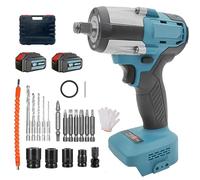 Atornillador de impacto a batería para Makita, 520Nm. Atornillador de impacto eléctrico sin escobillas con 2 baterías de litio de 5,5 Ah, atornillador de impacto eléctrico de 1/2 pulgada