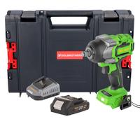 Atornillador de impacto a batería Procraft PWA36bb 20 V 850 Nm 1/2" sin escobillas + 1 batería de 2,0 Ah + cargador + maletín RHINO
