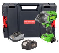 Atornillador de impacto a batería Procraft PWA36bb 20 V 850 Nm 1/2" sin escobillas + 1 batería de 4,0 Ah + cargador + maletín RHINO