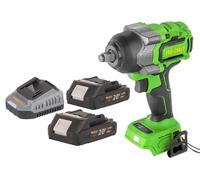 Atornillador de impacto a batería Procraft PWA36bb 20 V 850 Nm 1/2" sin escobillas + 2 baterías de 2,0 Ah + cargador