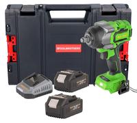 Atornillador de impacto a batería Procraft PWA36bb 20 V 850 Nm 1/2" sin escobillas + 2 baterías de 4,0 Ah + cargador + maletín RHINO