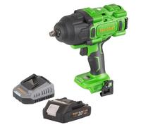 Atornillador de impacto a batería Procraft PWA80bb 20 V 1600 Nm 1/2" sin escobillas + 1 batería 2,0 Ah + cargador