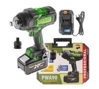 Atornillador de impacto a batería Procraft PWA90 20 V 2100 Nm 3/4" sin escobillas + 1 batería de 4,0 Ah + cargador + maletín