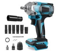 Atornillador de impacto de 700 Nm con batería para Makita 18 V (sin batería), llave de 1/2 pulgada sin escobillas con 6 tuercas y luz LED