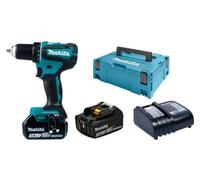 Atornillador inalámbrico Makita, sin escobillas, con batería de iones de litio LXT de 18 V y 3,0 Ah, sistema Makpac, modelo DDF485SFJ