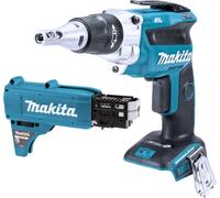 Atornillador para paneles de yeso a batería Makita DFS 250 Z 18 V sin escobillas + accesorio para tornillos de cargador, sin batería ni cargador
