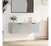 Atosonza Armario de pared, color gris hormigón, 100 x 36,5 x 35 cm, material de madera, estante de pared con 2 cajones, espacio de almacenamiento para salón, dormitorio, oficina, pasillo y cocina