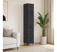 Atosonza Juego de 2 armarios negros de 33 x 34,5 x 90 cm de madera con 3 cajones y 2 estantes para almacenamiento versátil en el salón, dormitorio, oficina o pasillo