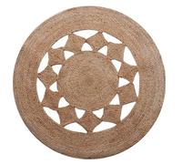 Atout Ciel - Alfombra Redonda Calada de Yute Natural, 80 cm