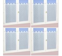 Atout Ciel HomeMaison - Juego de 2 Cortinas Derechos en Etamine, poliéster, Blanco, 120 x 45 cm (Paquete de 4)