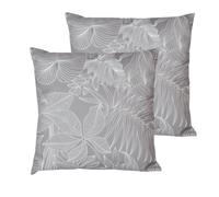 Atout Ciel - Juego de 2 Cojines de Exterior (40 x 40 cm), Color Gris Estampado y Liso
