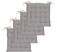 Atout Ciel - Juego de 4 Almohadillas para Silla cuadradas, Bicolor 40 x 40 cm, Color Beige y Gris