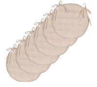 Atout Ciel - Juego de 6 Almohadillas de Silla Redondas, Bicolor (40 cm), Color Beige y Gris