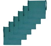 Atout Ciel - Juego de 6 Almohadillas para Silla (40 x 40 cm), Color Azul