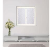Atout Ciel - Par de visillos Bordados con Pasa-Tringle listos para Colocar, 2 x 60 x 90 cm, Blanco/Blanco