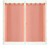 Atout Ciel Par de visillos con Patas de 60 x 90 cm, Color Coral Listo para Colocar