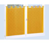 Atout Ciel Par de visillos con Patas de 60 x 90 cm, Mostaza Listas para Colocar