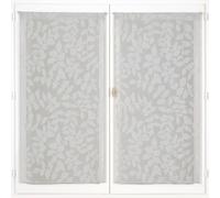 Atout Ciel - Par de visillos, diseño de Hojas, con Pasa-Tringle listos para Colocar, 2 x 60 x 120 cm, Gris Claro