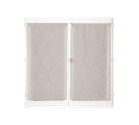 Atout Ciel - Par de visillos en Relieve con pasamanos listos para Colocar, 2 x 60 x 90 cm, Color Gris