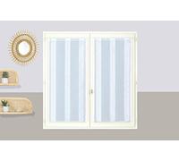 Atout Ciel Par de visillos Pasa-Tringle 45 x 120 cm, Color Blanco Listo para Colocar