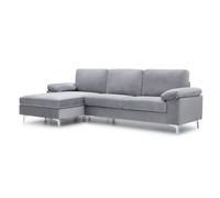 Atrapamuebles Sofá Chaiselongue LUSINA Reversible Gris