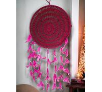 Atrapasueños grande indio hecho a mano para dormitorio, decoración colgante de pared, estilo bohemio, ganchillo, luna, estrella, corazón, arco iris y plumas, para niños, amigos, regalo de