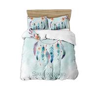 Atrapasueños Pluma Mariposa Color Ropa de Cama Niños Chico Chica Funda de edredón Bohemio Indio Estilo étnico Exótico Juego de Funda nórdica (Color 1, 200x230 cm-Cama 135 cm)