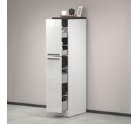 Atrax - Alacena de Cocina, 30x60x165h cm Blanco Brillante, 2 Cajones, Hecho en Italia