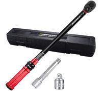 ATsafepro Llave Dinamométrica 1/2'' 20-230 Nm Ajustable,Llave de Par Profesional con Extensión 6'' + Adaptador 3/8'',Alta Precisión ±3% (72 Dientes) para Vehículos, Coches, Motos