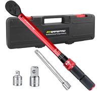 ATsafepro Llave Dinamometrica 3/8",5-60 Nm Dinamometrica Con Adaptador De 3/8" A 1/4"&1/2" Y Barra De Extensión De 15 Cm, Precisión ±3% Para Coches, Bicicletas, Motos