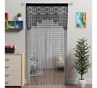 Atsweetlife Cortinas de hilos para puerta, cortinas bohemias para ventana, pared, armario, dormitorio, cocina, paneles colgantes hippie, divisor de habitación bohemio