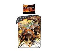 Halantex Juego de funda de edredón individual Attack on Titans, 100% algodón, 70 x 90 cm, para niños