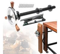 Atwynd Juego de Abrazaderas para Patas de Mesa de Carpintería con 20 Tornillos de Acero Inoxidable, Volante de Ajuste, Soporte en X de Aluminio CNC y Guía Lineal con Acabado Cromado Mate BrightSilver