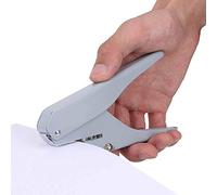 Atyhao Perforadora, Baja Fuerza Seta de perforación de 1 hoyo 6 Hojas Capacidad de perforación Perforadora de Papel Perforadora de Papel Perforadora Manual Oficinas Material Escolar(Gris)