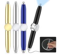 AUAUY 2 Bolígrafos Giratorios Metal, Luz LED, Fidget, AntiEstrés, 4 Colors