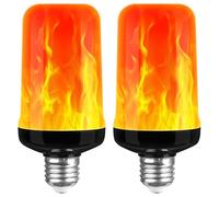 AUAUY Bombilla LED de Llama 3 W E27, Efecto Parpadeante 1400 K, 3 Modos IluminacióN, Lámparas Decorativas para Exteriores y Interiores Jardín, Bar