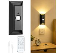 AUAUY Lámpara de Pared con Sensor Movimiento, 4000 mAh, con Control Remoto | Aplique de Pared Interior, Modos Encendido y Automático, Apliques Adhesivos para Escaleras, Dormitorios y Pasillos