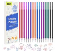 AUAUY Paquete de 16 Recambios Bolígrafo Borrables, 8 Colores Compatibles con Legami, Punta Acero Inoxidable 0,7 mm, Bolígrafo Roller Borrable para Escuelas, Hogares y Oficinas
