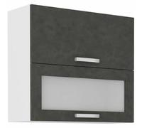 Aucune Armario alto LASSEN con 2 puertas basculantes, Gris mate