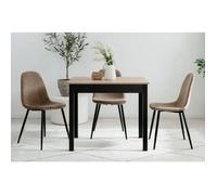 Aucune Mesa de comedor CAPRI Roble artesanal y negro Cuadrada