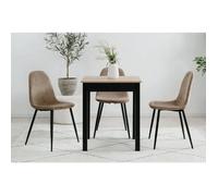 Aucune Mesa de comedor cuadrada de roble artesanal y negro