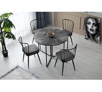 Aucune Mesa de comedor YAPRAK Antracita Redonda